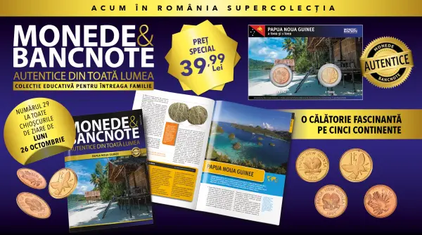 colectia monede si bancnote autentice din toata lumea ajunge in papua noua guinee revista si doua monede la chioscuri