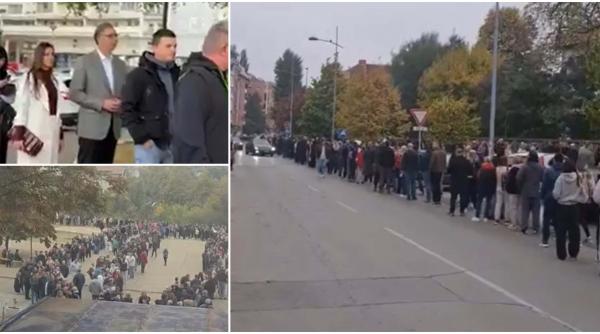 Cozi uriașe la alegerile cruciale din Serbia. Până și Vučić a stat aproape două ore la rând ca să voteze