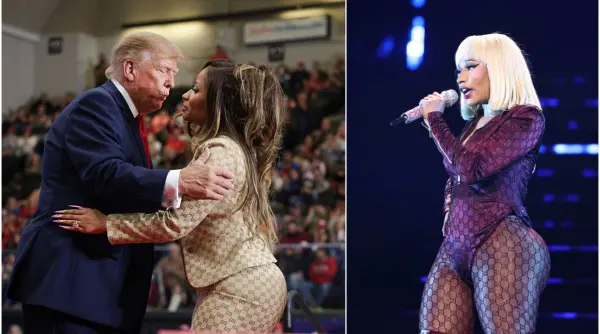 donald trump i a laudat lui nicki minaj fundul superb in timpul unui discurs la un miting e greu sa nu l remarci