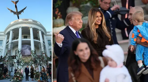 melania si donald trump au sarbatorit halloween ul la casa alba decorata cu dovleci si au impartit dulciuri copiilor