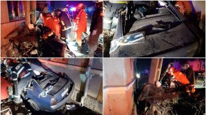 Accident tragic în Aiud! O tânără de 19 ani a murit, după ce mașina în care se afla a intrat în stâlp