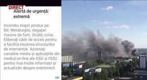 Mesaj Ro-Alert, în cazul incendiului din București: Ocoliți zona din Bulevardul Metalurgiei