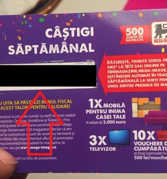 Poza postată de Adrian Despot pe Facebook. Ce a văzut după ce a răzuit un cupon promoțional