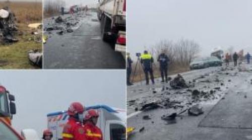Şase morţi în urma unui accident cumplit pe E70 în Timiş, în care au fost implicate 4 vehicule