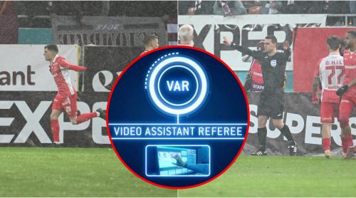 Ce prevede protocolul VAR pentru anularea unui gol. Sebastian Colțescu a intervenit peste Rareș Vidican în Rapid – Dinamo 2 1