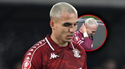 Imagini copleșitoare: Cristi Manea, în lacrimi în fața galeriei Rapidului după meciul cu Hermannstadt