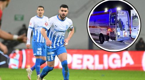 Screciu s a prăbușit pe gazon și a avut nevoie de ambulanță după Craiova – FCSB. Ce s a întâmplat cu fotbalistul oltean