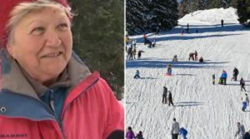 Cât costă o zi de schi la Predeal pe final de sezon. La 81 de ani, Elena se bucură de linişte şi pârtii libere