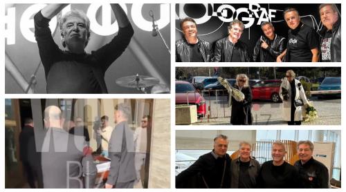 FOTO De ce membrii trupei Holograf nu au fost prezenți la momentul depunerii sicriului lui Mugurel Vrabete? Soția lui Romeo Dediu a făcut un gest impresionant