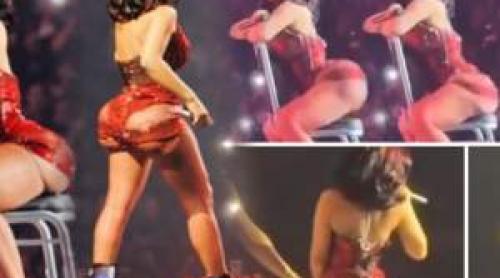 Imagini incredibile cu Cardi B! Implanturile fesiere ale artistei au luat o la vale în timp ce cânta