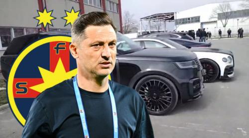 Mirel Rădoi și fiul său au asaltat parcarea de la FCSB cu mașini de lux! Cu ce „bolizi” au venit la primul antrenament. Foto