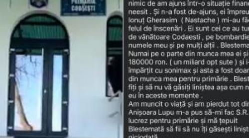 Și a anunțat moartea pe Facebook, supărat că primăria nu i a plătit lucrările. Tragedie în Vaslui