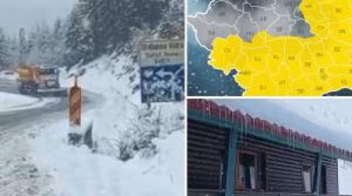 Vreme extremă în România: zăpadă la munte, grindină și vijelii în sud. De când se încălzește