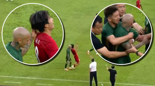 Alexandru Mitriță, ca un pitbull în China. Fostul jucător de la Universitatea Craiova a luat roșu după ce a tras un adversar de păr, iar apoi a sărit la arbitru