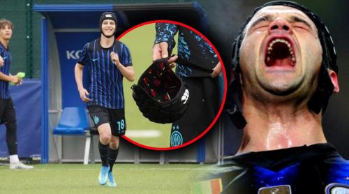 El este Chivu de la juniorii lui Inter! A suferit o operație delicată pe creier și poartă o cască la fel cum avea românul