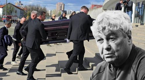 LIVE /  Sicriul lui Mircea Lucescu a ajuns la Arena Naţională! Răzvan Lucescu şi familia, alături de „Il Luce”. Foto