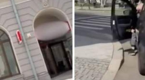 Scene halucinante la Brăila! Un bărbat a încercat să se sinucidă, într o bancă, de față cu clienții și cu personalul