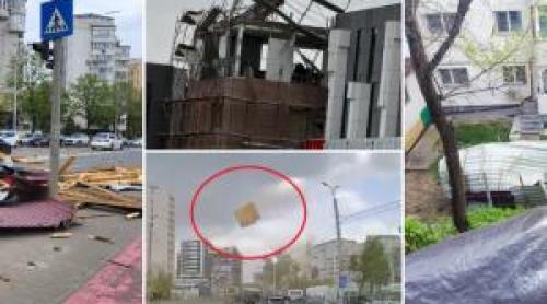Vreme extremă la Iaşi. Vântul cu puterea unui uragan face ravagii: Acoperişuri smulse, copaci doborâţi