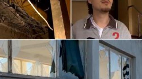 Mărturii din blocul lovit de dronă: "Ne am trezit cu bomba deasupra". Cum au scăpat 2 tineri de la etajul 10