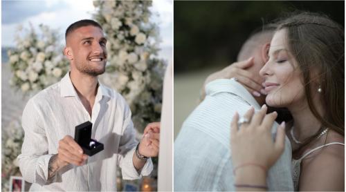 Daniel Bîrligea, filmare specială de la logodna cu Antonia Salanță. Imagini nemaivăzute cu atacantul de la FCSB și soția sa