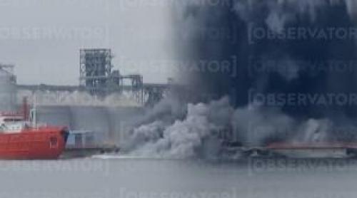 EXCLUSIV. Momentul în care drona marină găsită în Portul Constanţa explodează lângă o dană