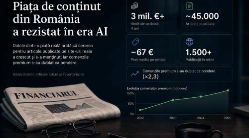 Inteligența artificială nu a prăbușit piața de conținut din România