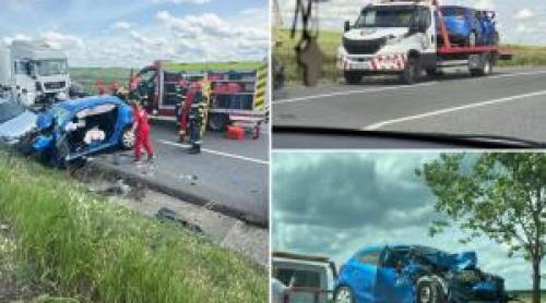 Momentul când un şofer de 82 de ani intră pe contrasens şi se izbeşte frontal de un TIR. Nu a supravieţuit