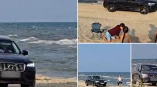 A intrat timp de două zile cu maşina pe plaja de la Vadu, printre turişti. Ce amendă a primit bucureşteanul