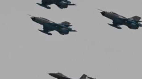 Dronă doborâtă în premieră deasupra României. A fost lovită de racheta unui F 16 al Forţelor Aeriene Române