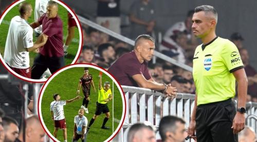 Ce a scris Horațiu Feșnic în raportul de arbitraj despre furia lui Daniel Pancu. Antrenorul Rapidului riscă până la 6 etape de suspendare