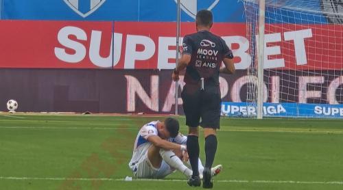 Coșmar pentru Craiova! Adrian Rus, accidentare teribilă cu Voluntari! Ar putea lipsi tot restul anului
