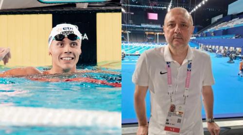 Emil Hossu Longin a făcut și el „dubla” spectaculoasă la Campionatul European de Natație! Din nou comentariu fabulos pentru medalia de AUR: „Coroana este a lui David Popovici!”. Update