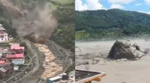 Noi imagini cu inundațiile și alunecările de teren, care au provocat peste 165 de decese în Nepal. Oamenii au fugit din calea dezastrului | VIDEO
