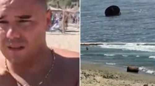 Turistul care a scos obiectul suspect din apă la Eforie Nord: "Toți suntem experți. Ne ducem să verificăm"