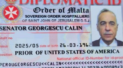 Ce este Ordinul Cavalerilor de Malta. Călin Georgescu avea o legitimație falsă de ”senator”