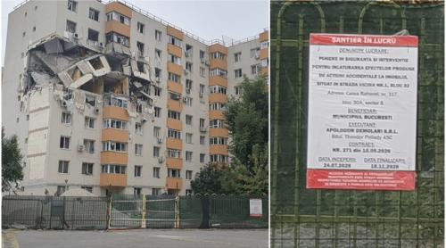 Încep lucrările de punere în siguranță a blocului din Rahova afectat de explozie 