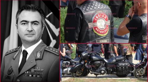 Moment emoționant la înmormântarea generalului Daniel Ioniță! Ce a făcut un grup de motocicliști prezent la funeralii