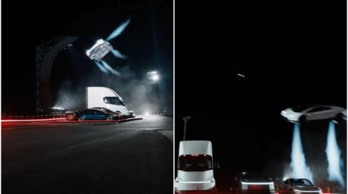 Elon Musk a prezentat mașina zburătoare Tesla! Sare peste alte automobile și folosește tehnologie SpaceX