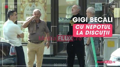 Moment din viața lui Gigi Becali, filmat de paparazzi! Latifundiarul, discuții fostul său nepotul său preferat, Lucian Becali, la colț de stradă Foto și Video