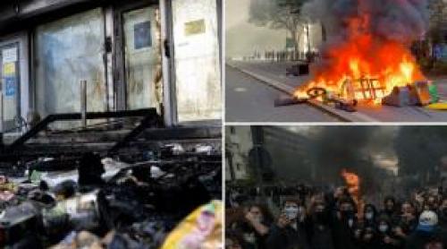 Profesori stropiţi cu benzină la protestele liceenilor din Franța: școli devastate și 40 de directori răniți