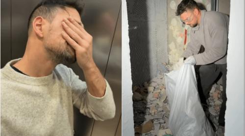 Vlad Gherman, șocat de ce a găsit în apartamentul nou din București. Ce era ascuns în peretele băii