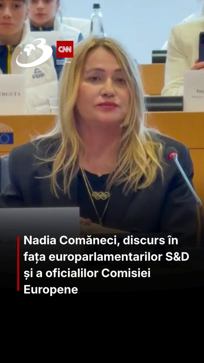 Nadia Comăneci, discurs în fața europarlamentarilor S&D și a oficialilor Comisiei Europene