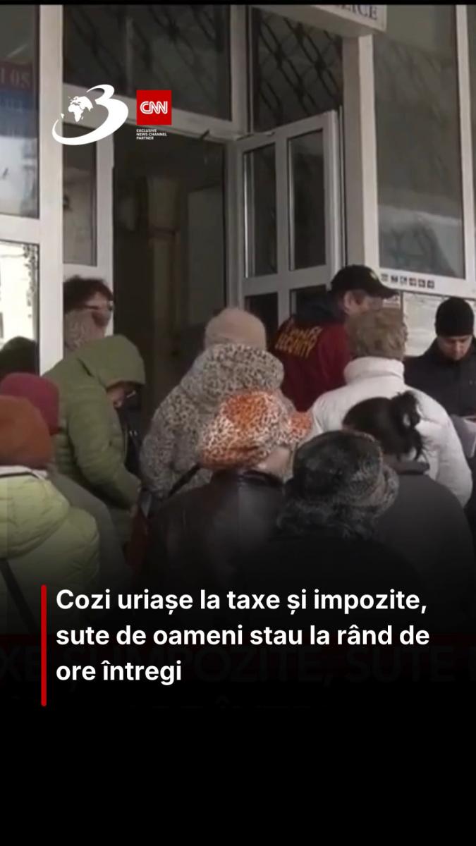 Cozi uriașe la taxe și impozite, sute de oameni stau la rând de ore întregi