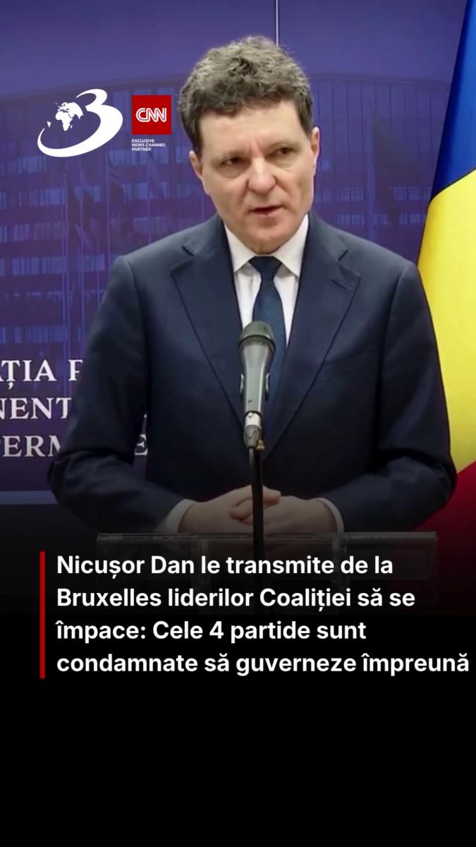 Nicușor Dan le transmite de la Bruxelles liderilor Coaliției să se împace: Cele 4 partide sunt condamnate să guverneze împreună