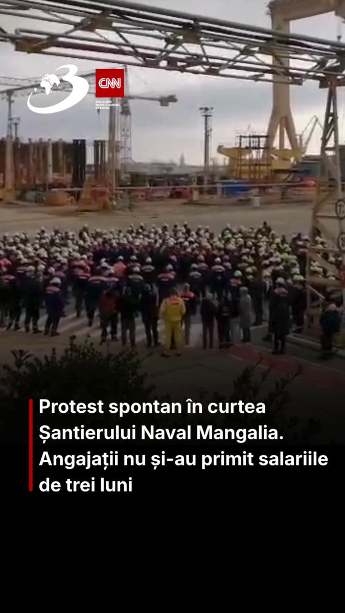 Protest spontan în curtea Șantierului Naval Mangalia. Angajații nu și-au primit salariile de trei luni