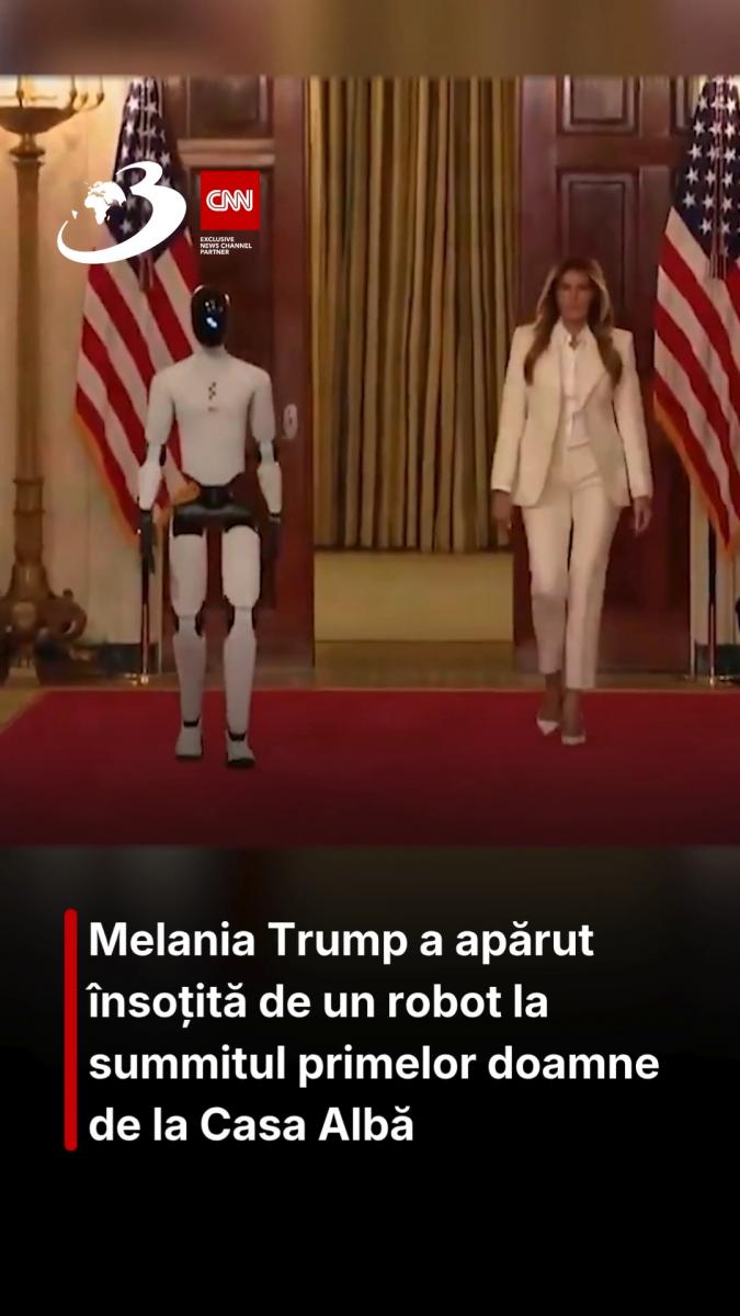 Melania Trump a apărut însoțită de un robot la summitul primelor doamne de la Casa Albă