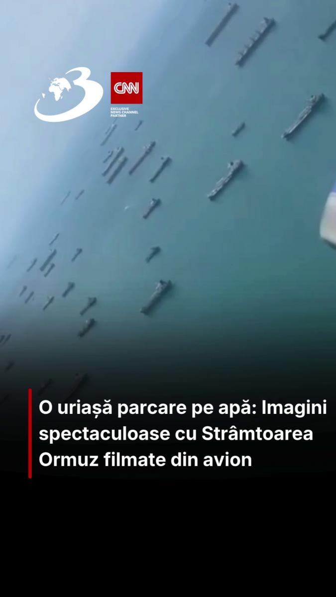O uriașă parcare pe apă: Imagini spectaculoase cu Strâmtoarea Ormuz filmate din avion 