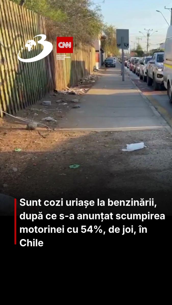 Sunt cozi uriașe la benzinării, după ce s-a anunțat scumpirea motorinei cu 54%, de joi, în Chile