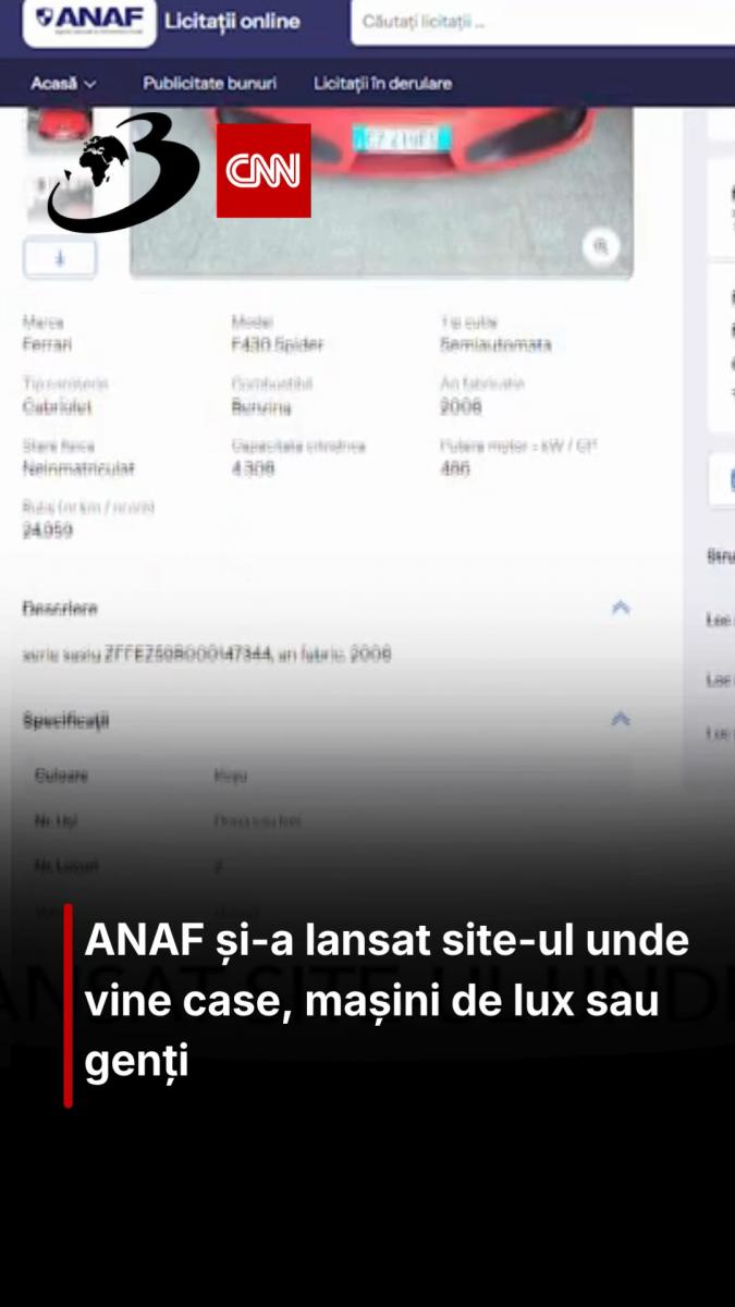 ANAF și-a lansat site-ul unde vine case, mașini de lux sau genți