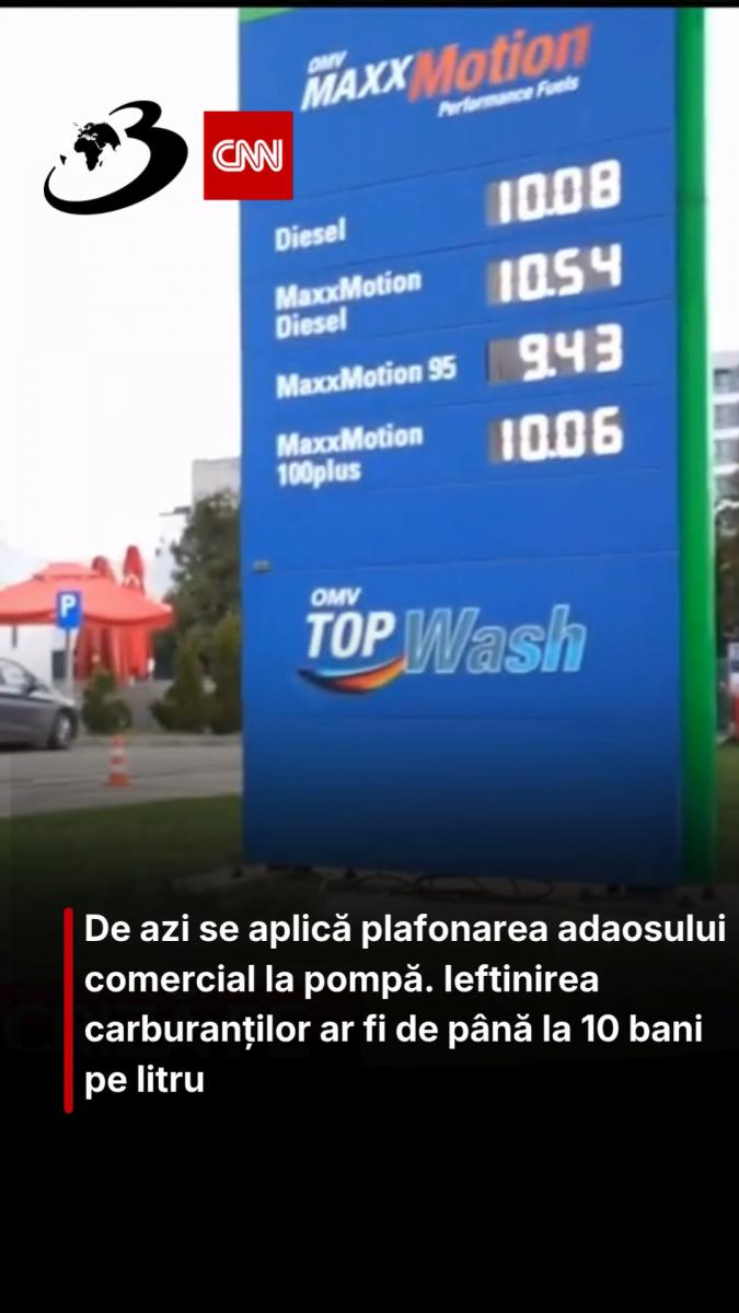De azi se aplică plafonarea adaosului comercial la pompă. Ieftinirea carburanților ar fi de până la 10 bani pe litru